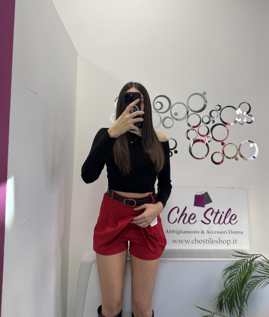 NOVITÀ Panta-gonna rosso con cintura