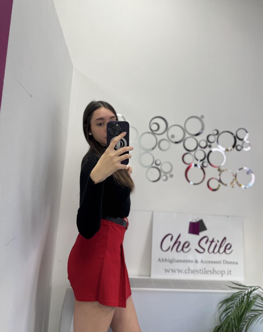 NOVITÀ Panta-gonna rosso con cintura