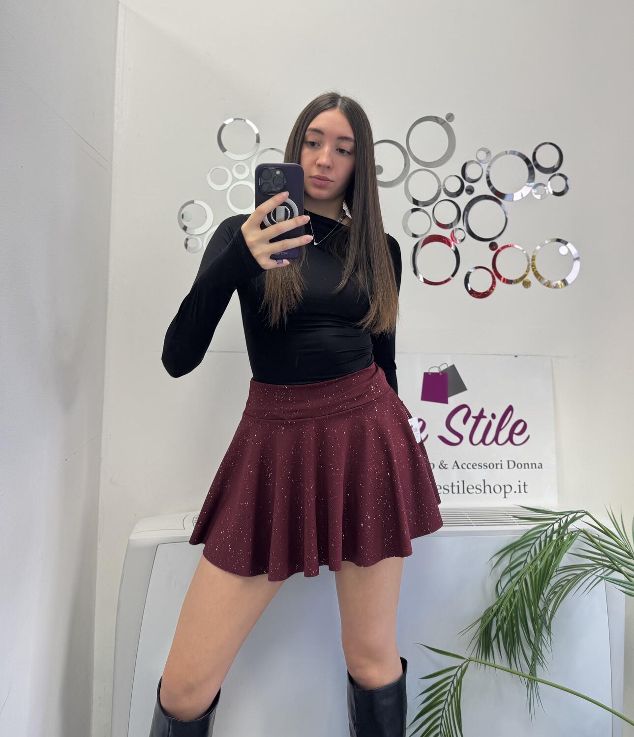 NOVITÀ Mini gonna voulant brillantinata