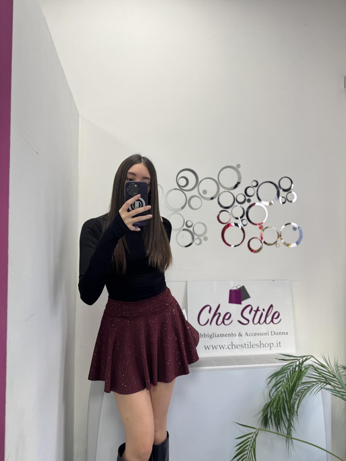 NOVITÀ Mini gonna voulant brillantinata