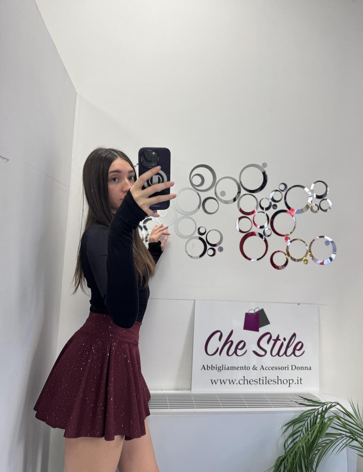 NOVITÀ Mini gonna voulant brillantinata