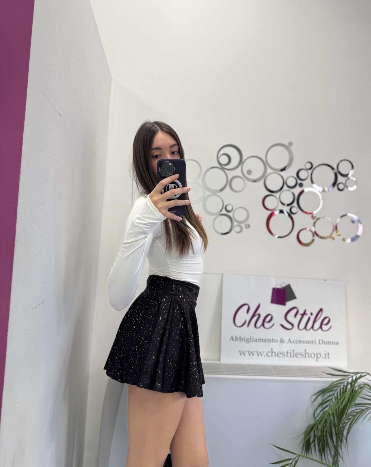 NOVITÀ Mini gonna voulant brillantinata