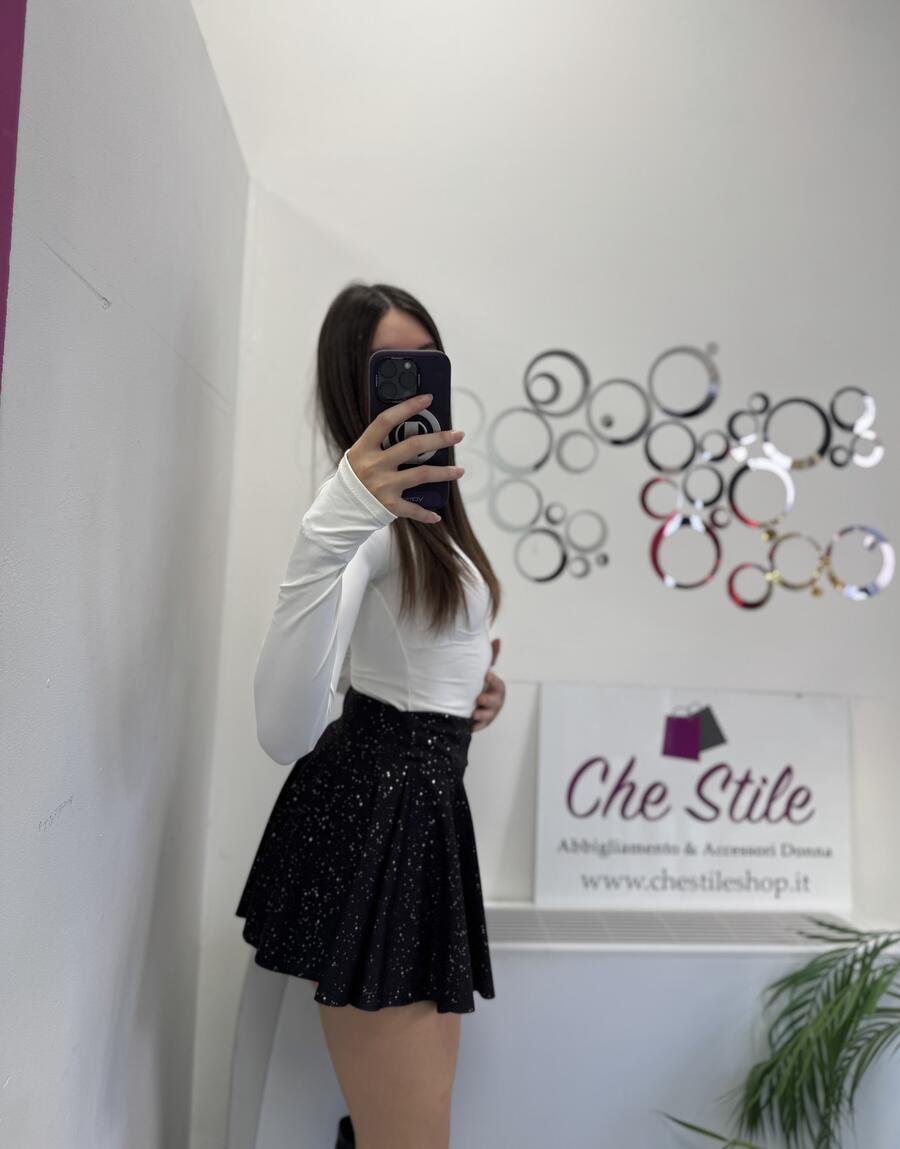 NOVITÀ Mini gonna voulant brillantinata