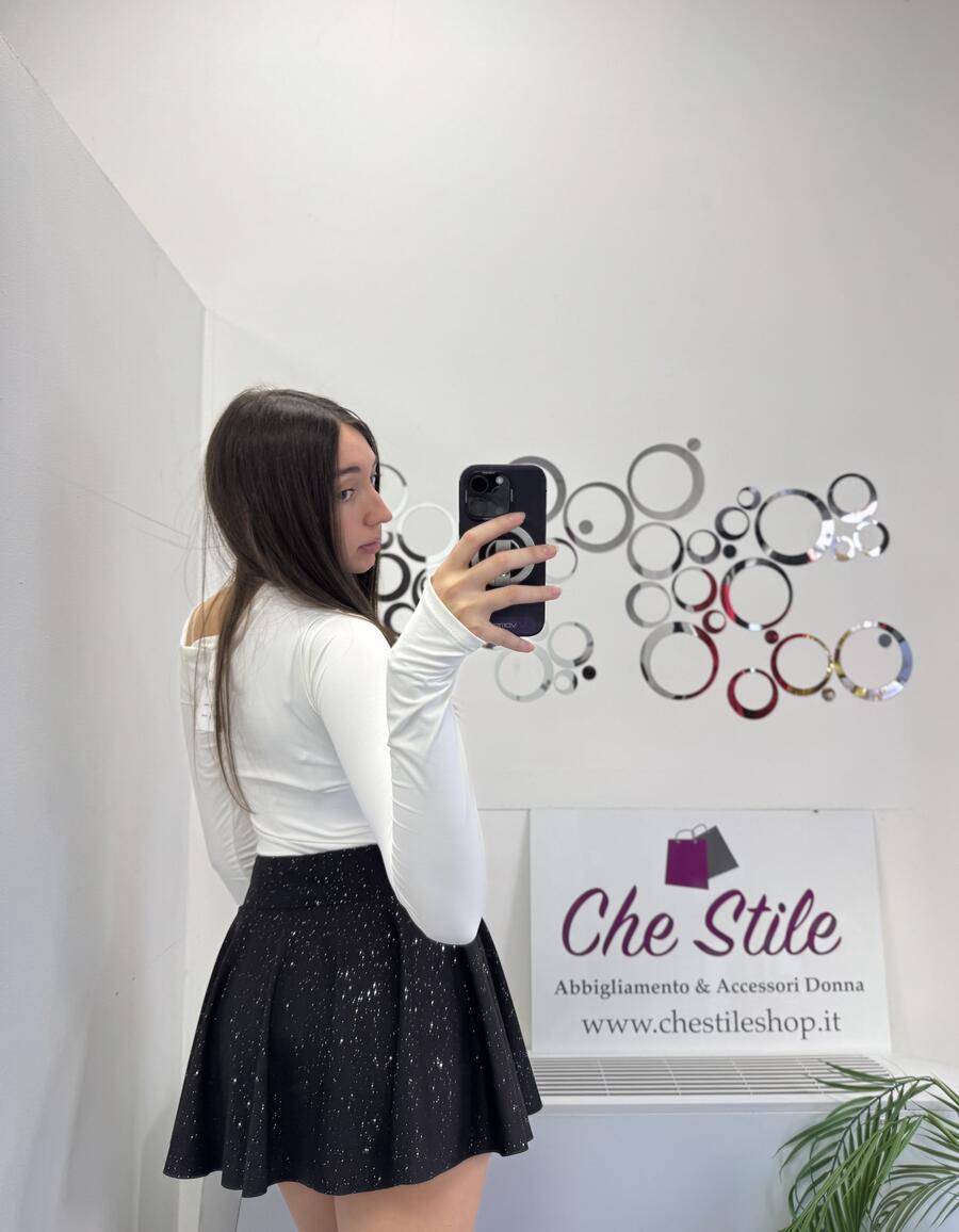 NOVITÀ Mini gonna voulant brillantinata