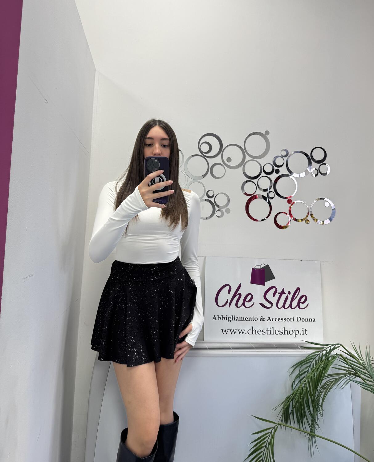 NOVITÀ Mini gonna voulant brillantinata