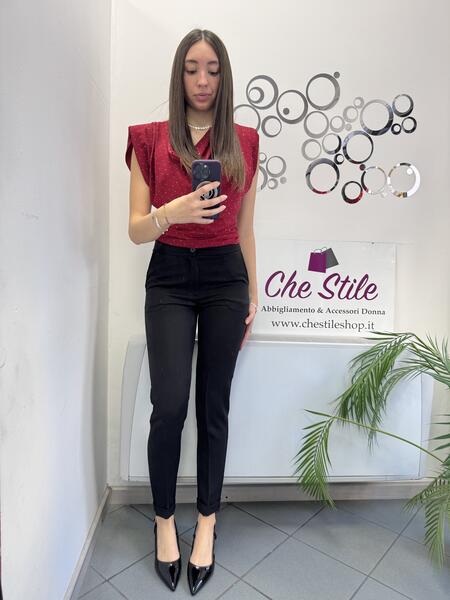 SALDO Pantalone nero a sigaretta 