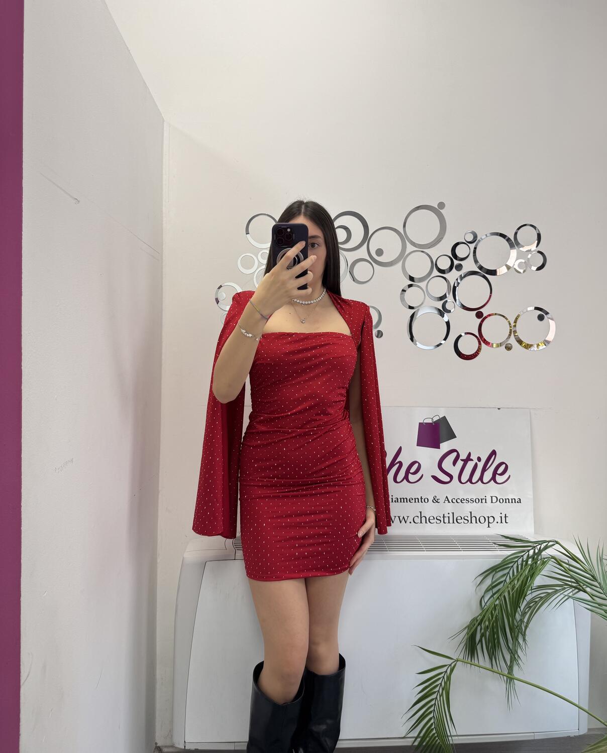 NOVITÀ Abito brillantinato maniche con spacchi