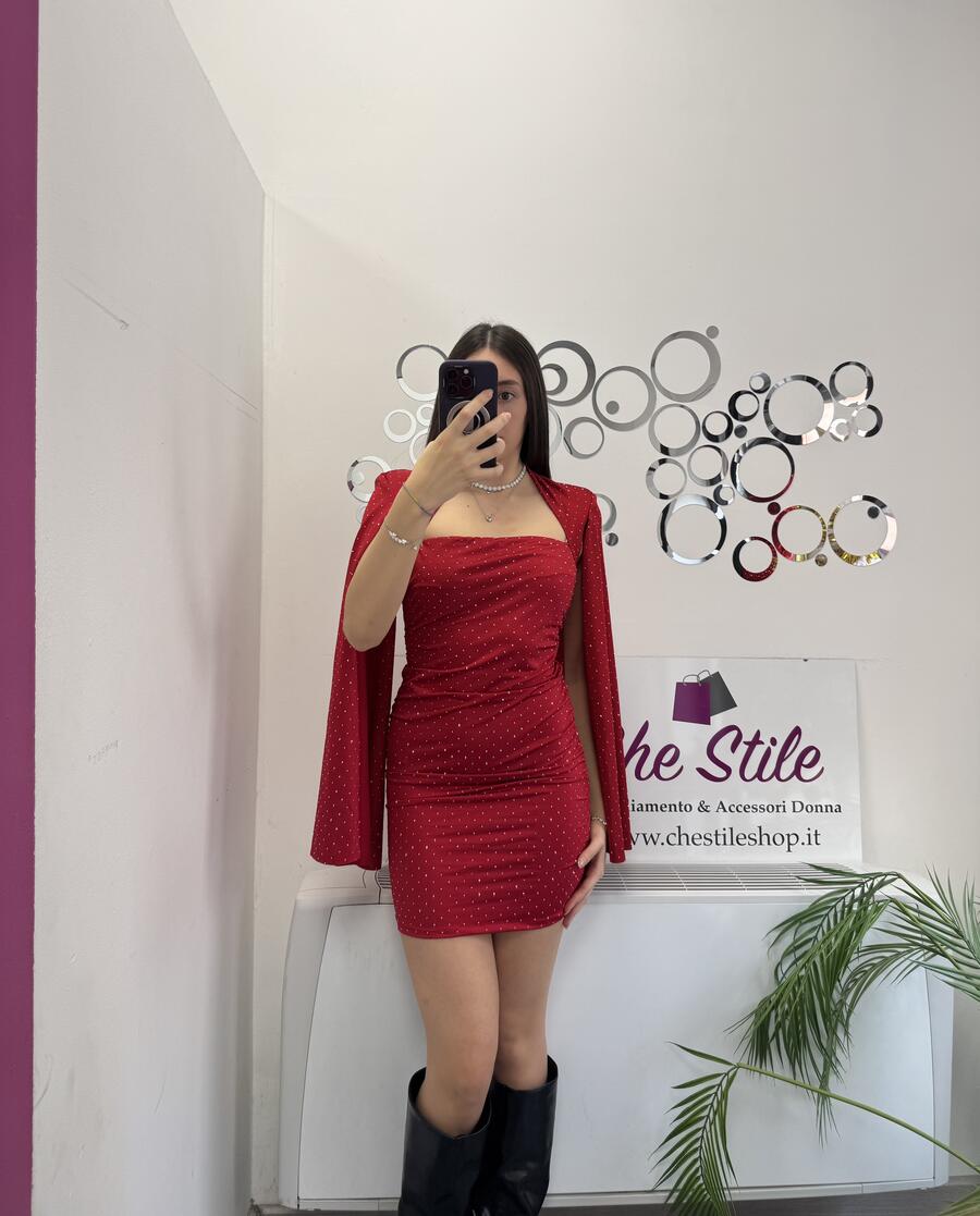 NOVITÀ Abito brillantinato maniche con spacchi