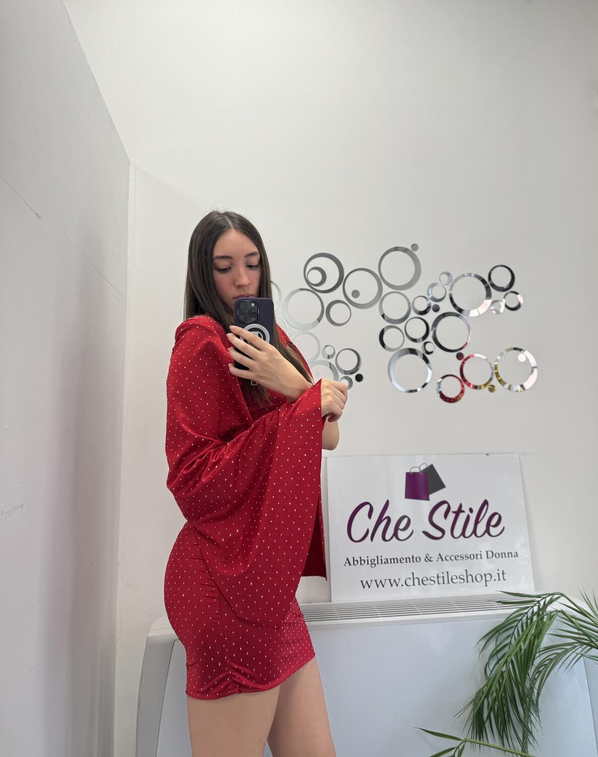 NOVITÀ Abito brillantinato maniche con spacchi