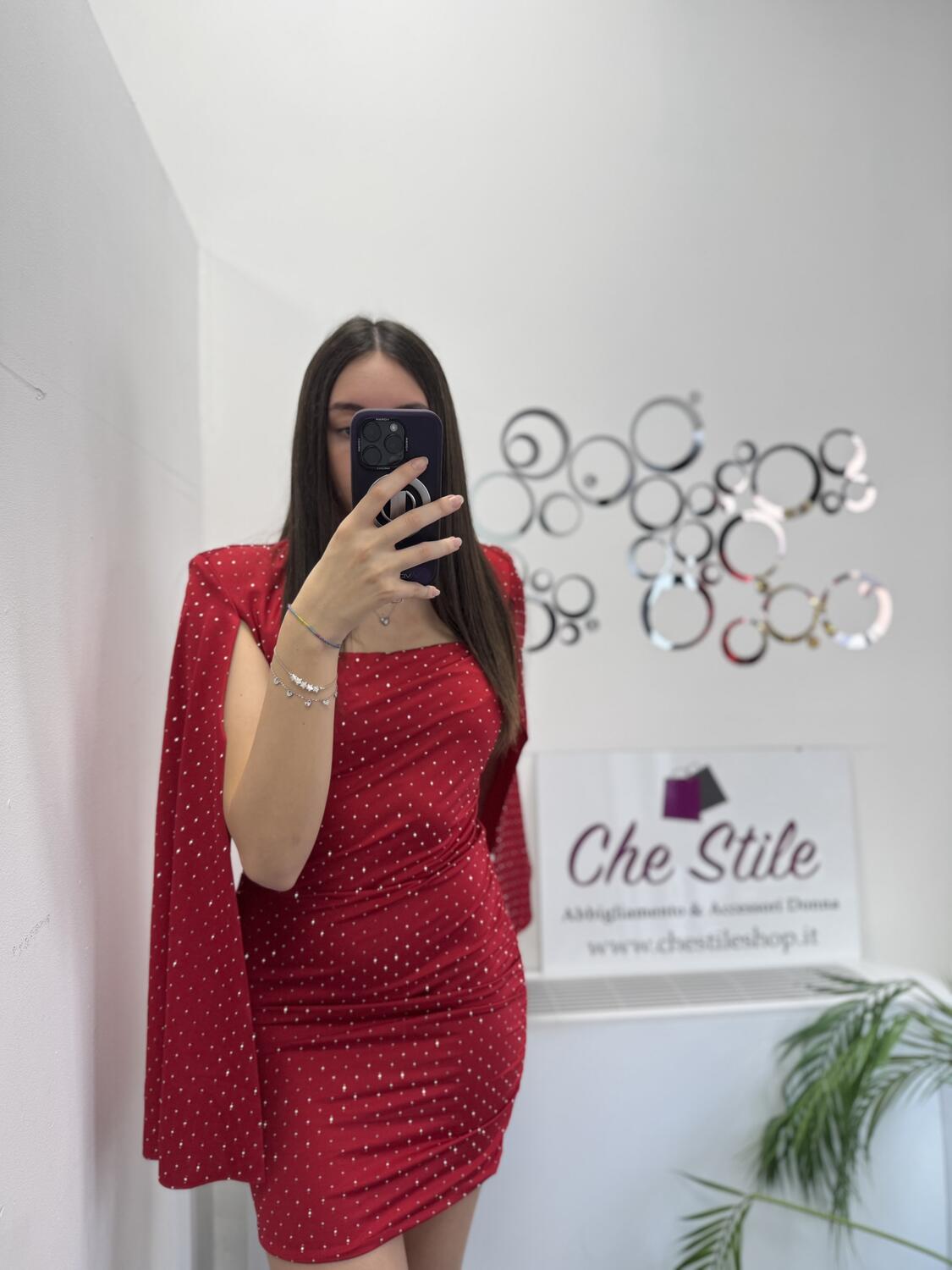 NOVITÀ Abito brillantinato maniche con spacchi
