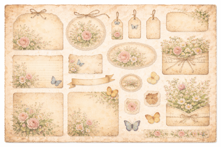 Kit digitale per Junk Journal "Botanical Dreams"