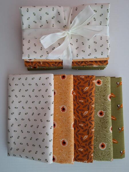 PACK 9 - tessuti americano coordinati 5 fat quarter (5 pz da 50x55 cm) 