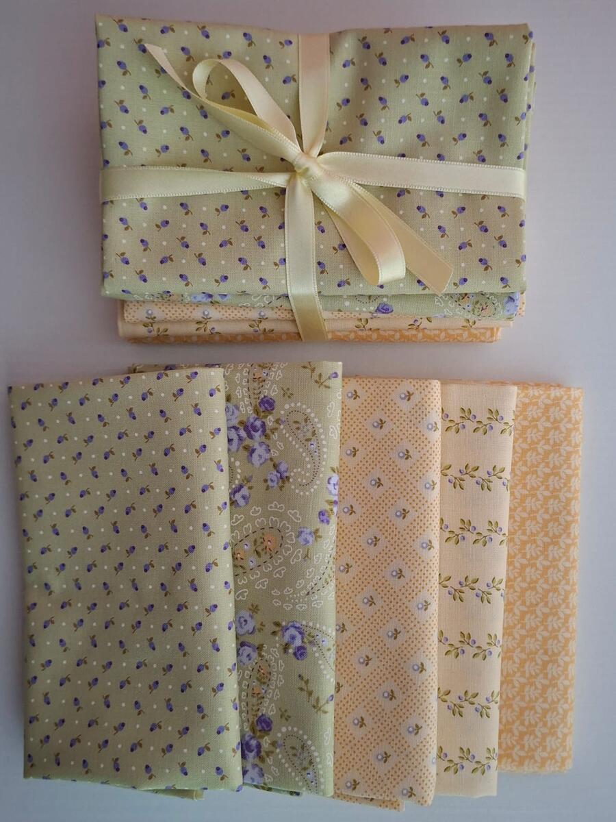 PACK 19 - tessuti americano coordinati 5 fat quarter (5 pz da 50x55 cm) 
