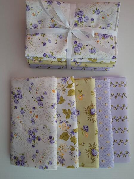 PACK 20 - tessuti americano coordinati 5 fat quarter (5 pz da 50x55 cm) 
