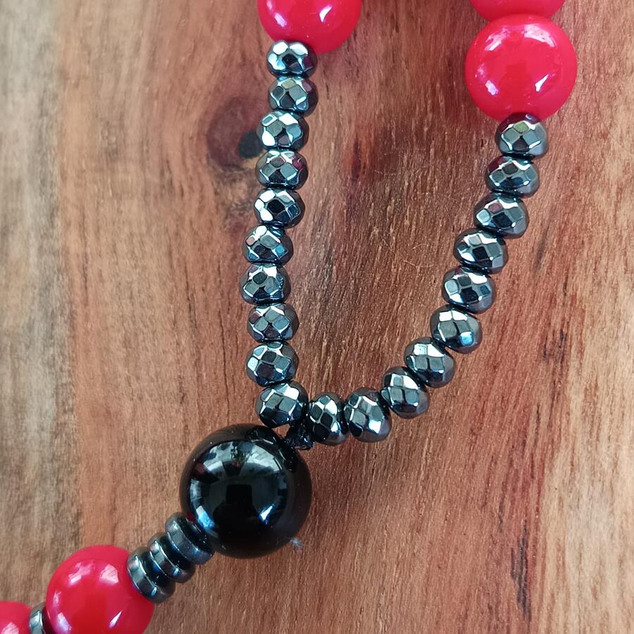 Collana del rosario rosso per uomo