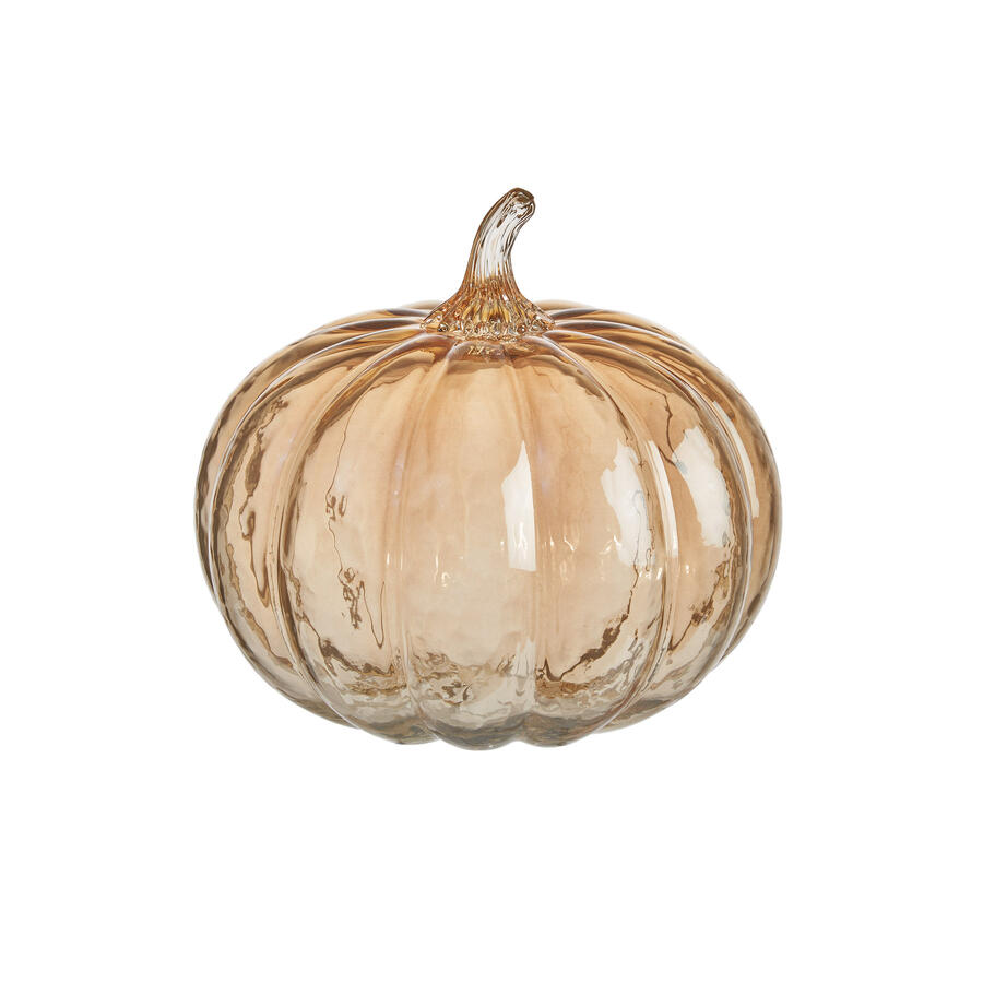 L’Oca Nera – Zucca Decorativa piccola in Vetro Ambra Modern Country