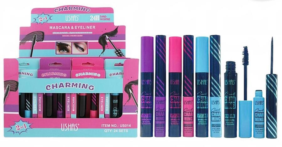 USHAS CHARMING 24H 2 IN 1 MASCARA + EYELINER 