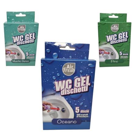 AIR FRESH DEO WC DISCHETTI 5 PEZZI (Confezione da 24 pezzi) 