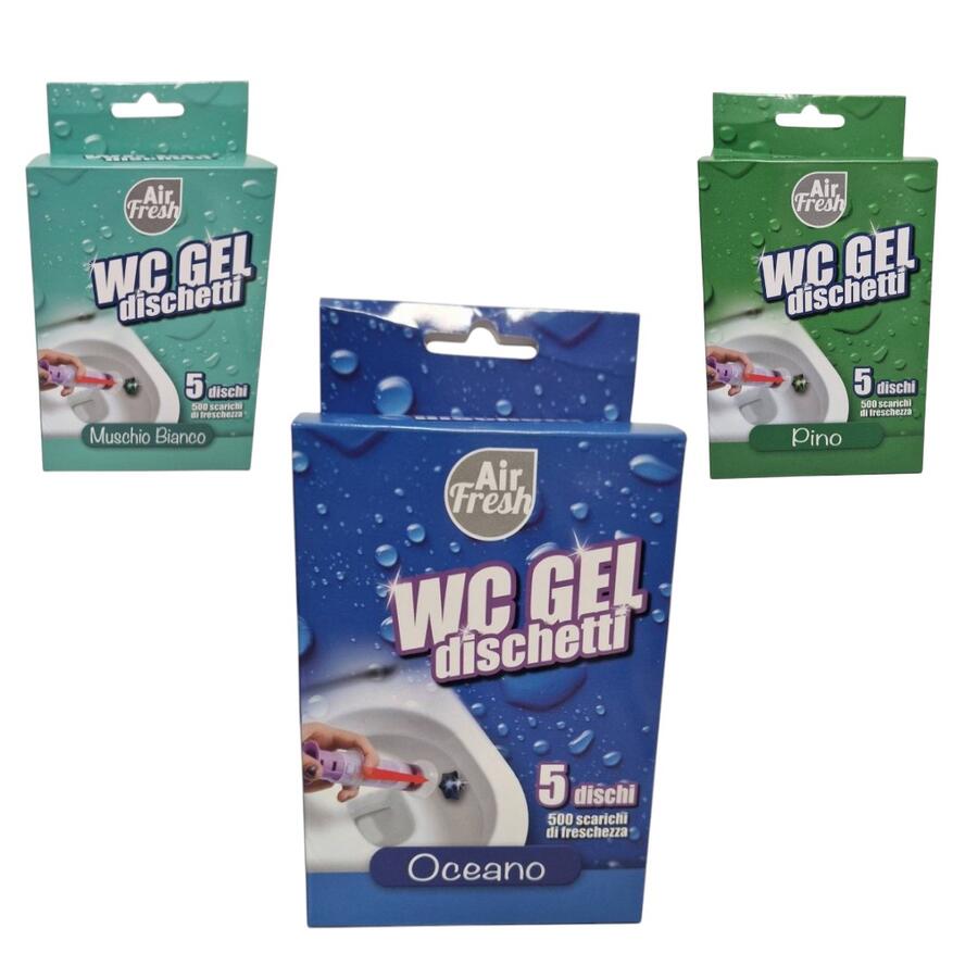 AIR FRESH DEO WC DISCHETTI 5 PEZZI (Confezione da 24 pezzi) 