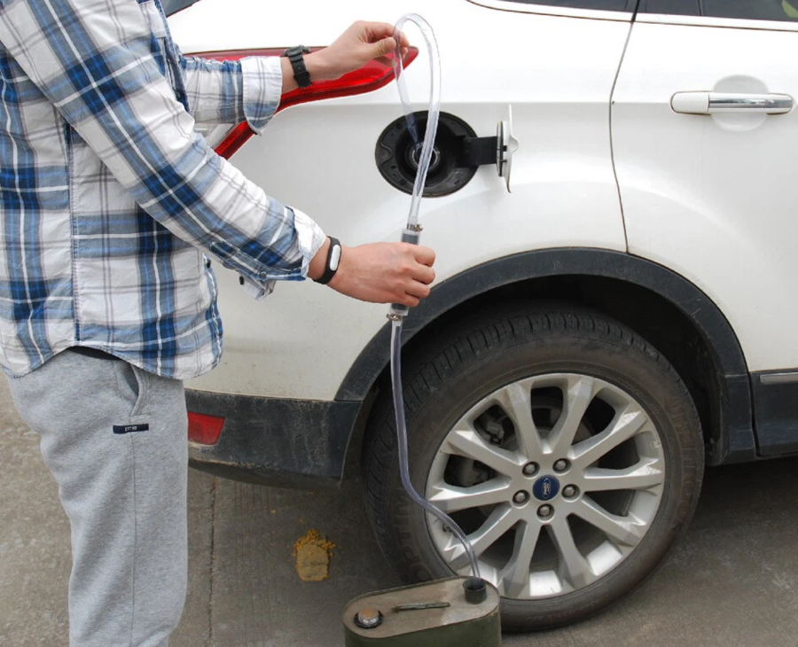 Pompa aspira liquidi a sifone travaso benzina gasolio diesel olio tubo di gomma