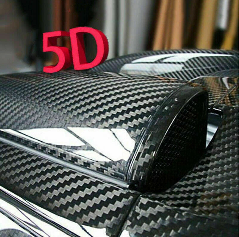 PELLICOLA IN CARBONIO 5D ADESIVO AUTO CAR WRAPPING ROTOLO 60 X 100 CM 