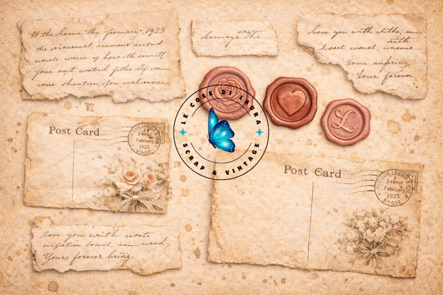 Vintage Love Letters - Kit digitale per Junk Journal