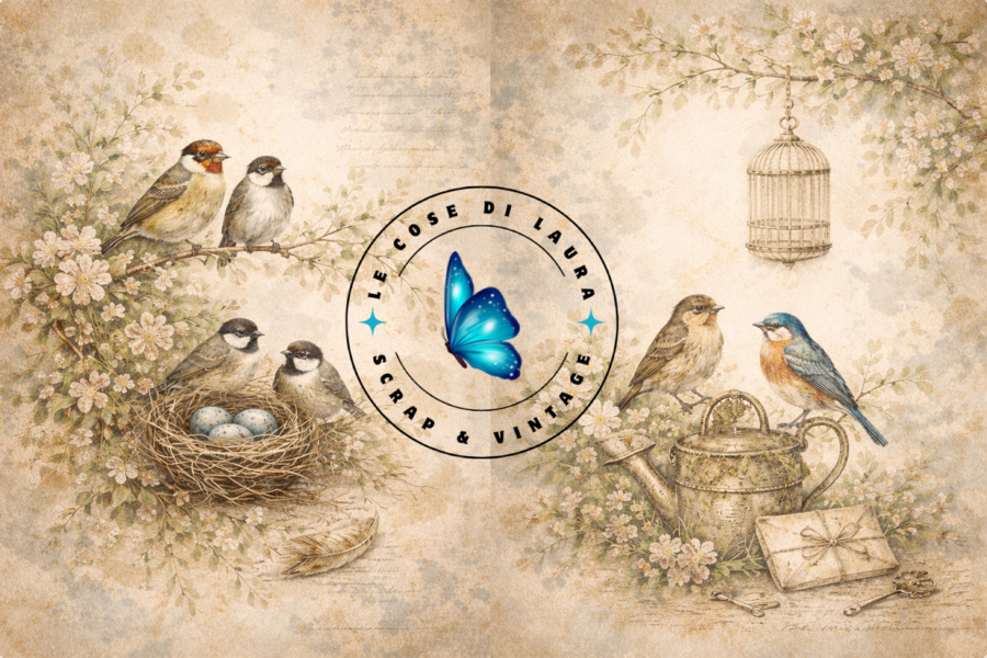 Birds & Butterflies Junk Journal Kit - digital file