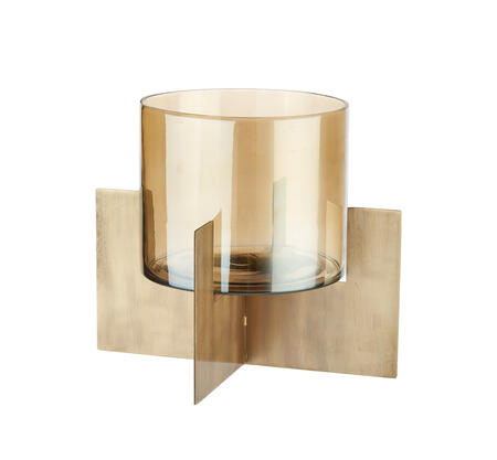 L’Oca Nera – Portacandela in vetro e metallo Ø26x22h