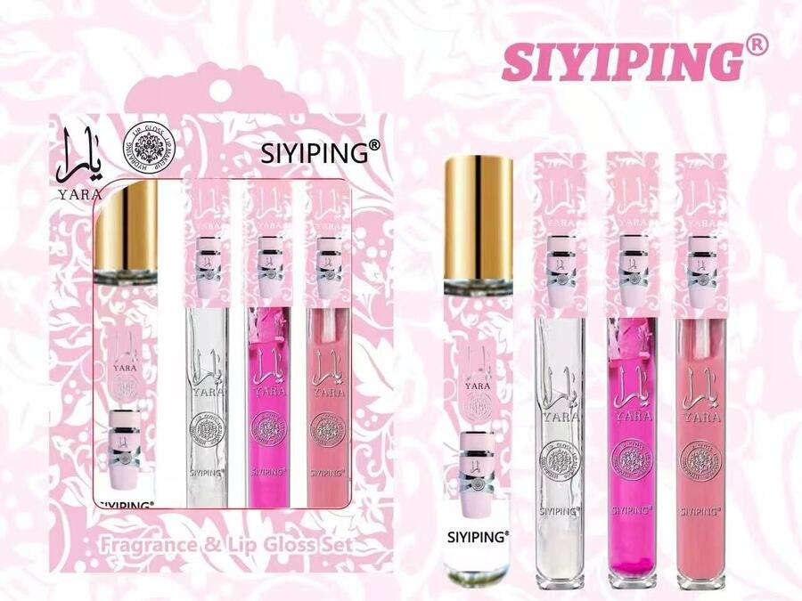 SIYIPING KIT DA 3 LIPGLOSS+1 PROFUMO (Dupe Yara)
 [Quantità minima è di 6 pezzi]