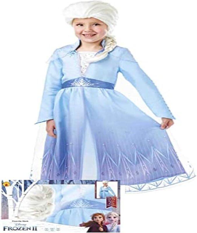 Costume Carnevale Elsa con parrucca Frozen 2 Taglia 5-6 anni (116cm) - Rubies - 300631