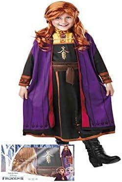 Costume Carnevale Anna con parrucca Frozen 2 Taglia 3-4 anni (104cm) - Rubies - 300632