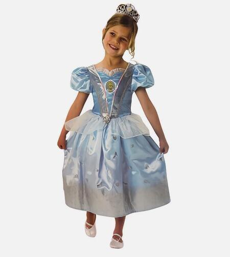 Costume carnevale Cenerentola glitter Taglia 7-8 anni in scatola - Rubies - 610528
