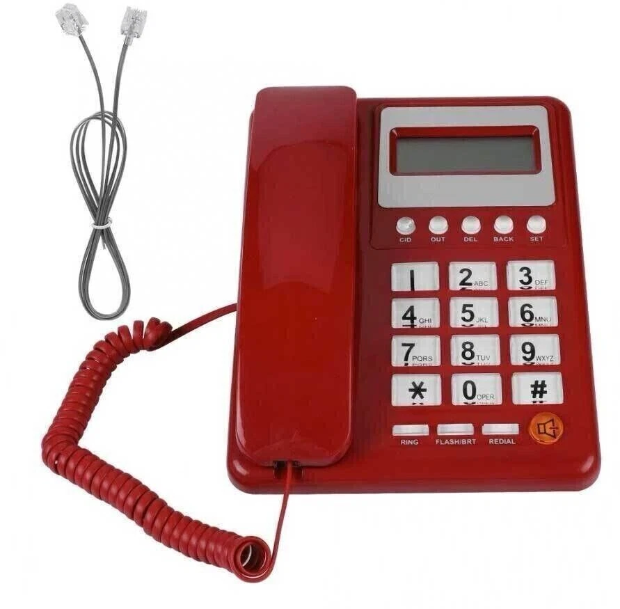 Telefono Fisso con Filo Schermo Display LCD pulsanti grandi per Casa Hotel Ufficio