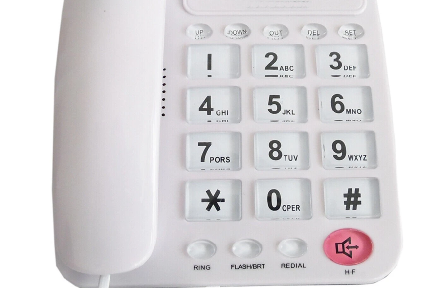 Telefono Fisso con Filo Schermo Display LCD pulsanti grandi per Casa Hotel Ufficio