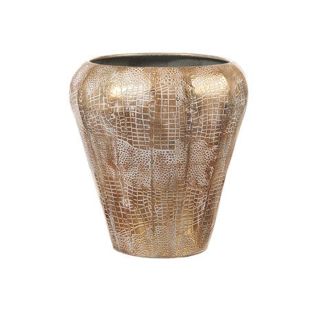 L’Oca Nera – Cachepot alto in metallo Ethno Chic ø42x47h