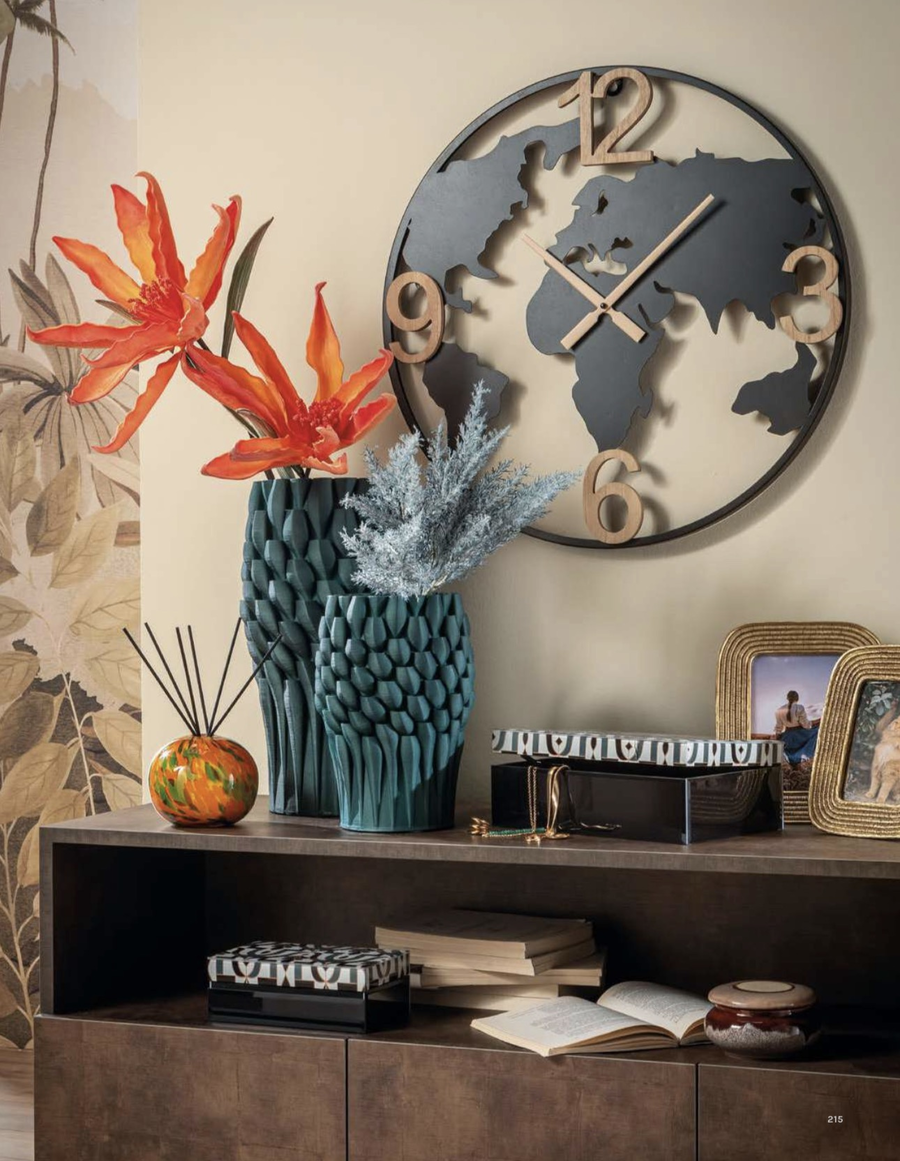 L’Oca Nera – Vaso basso in porcellana Ethno Chic ø19x27h