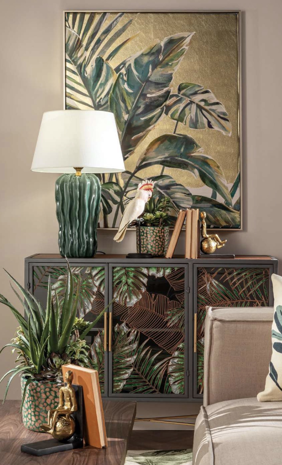 L’Oca Nera – Scultura Set 2 fermalibri in alluminio Ethno Chic 30x7x20h