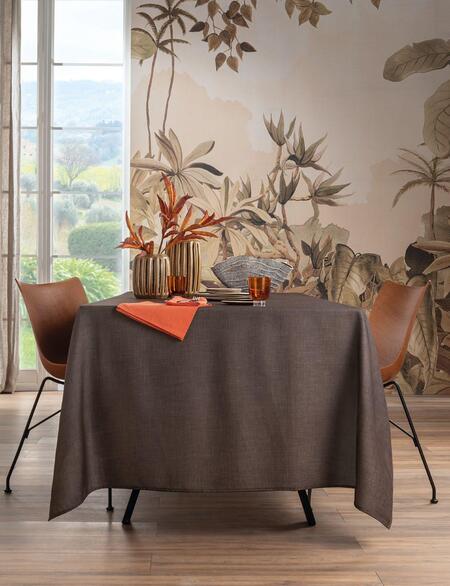 L’Oca Nera – Tovaglia idrorepellente antimacchia Cacao 155x270