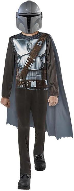 Costume Carnevale Star Wars Mandalorian con maschera, mantello e blaster Taglia 4-6 anni (116cm) - Rubies - 301166SP