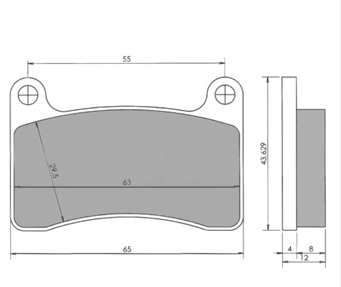 PASTIGLIA FRENO POSTERIORE COMPATIBILE INTREPID EVO 8