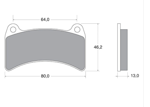 PASTIGLIA FRENO POSTERIORE COMPATIBILE INTREPID R2