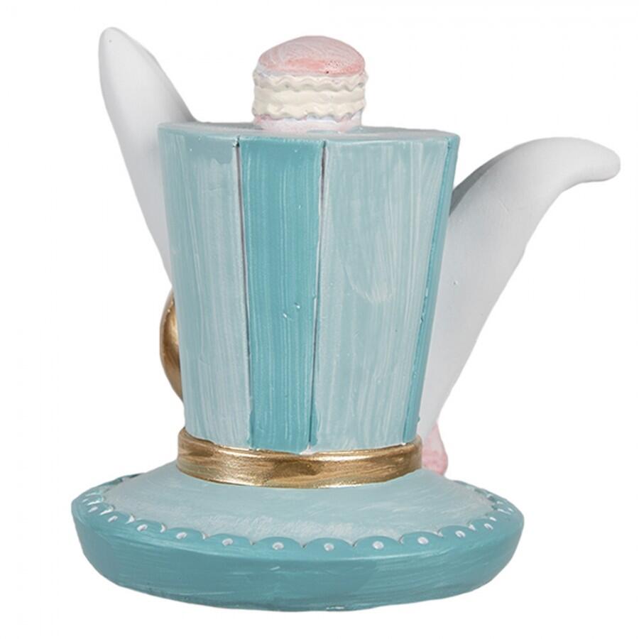 Clayre & Eef – Tazzina Fiabesca con Orecchie di Coniglio, Orologio e Macaron in Polyresin