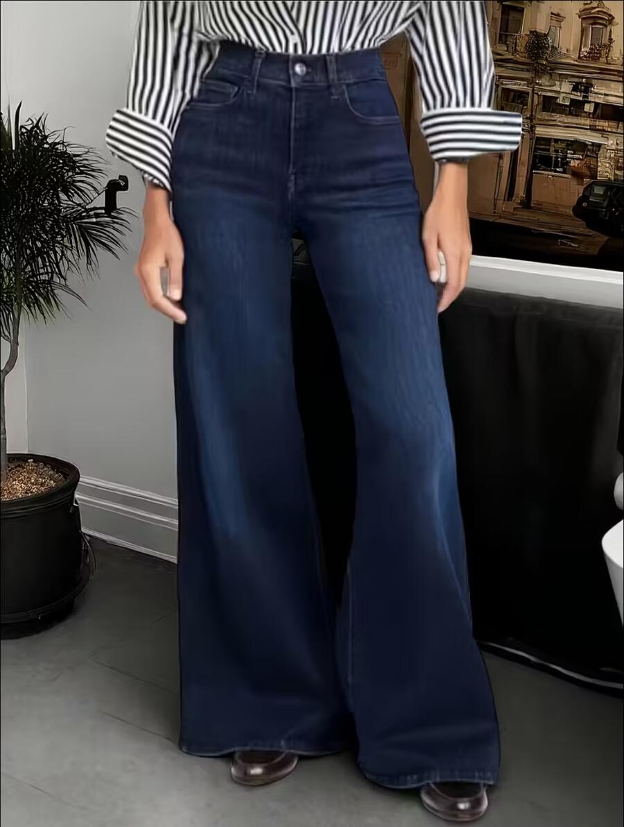 Jeans palazzo blu scuro gamba ampia taglie S - XXL