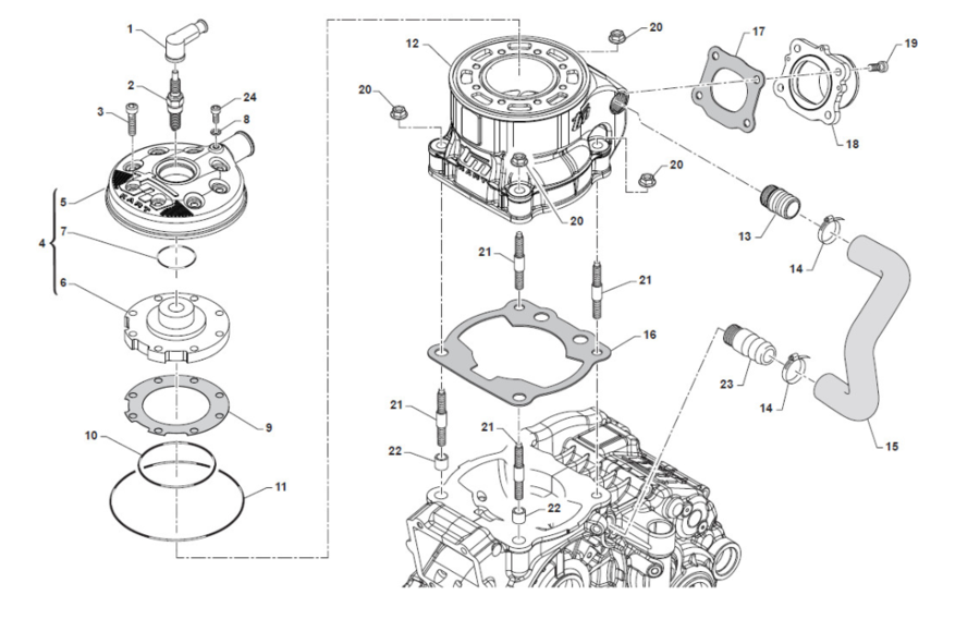 TESTA COMPLETA TM KZ-R2/R3 CON CUPOLA