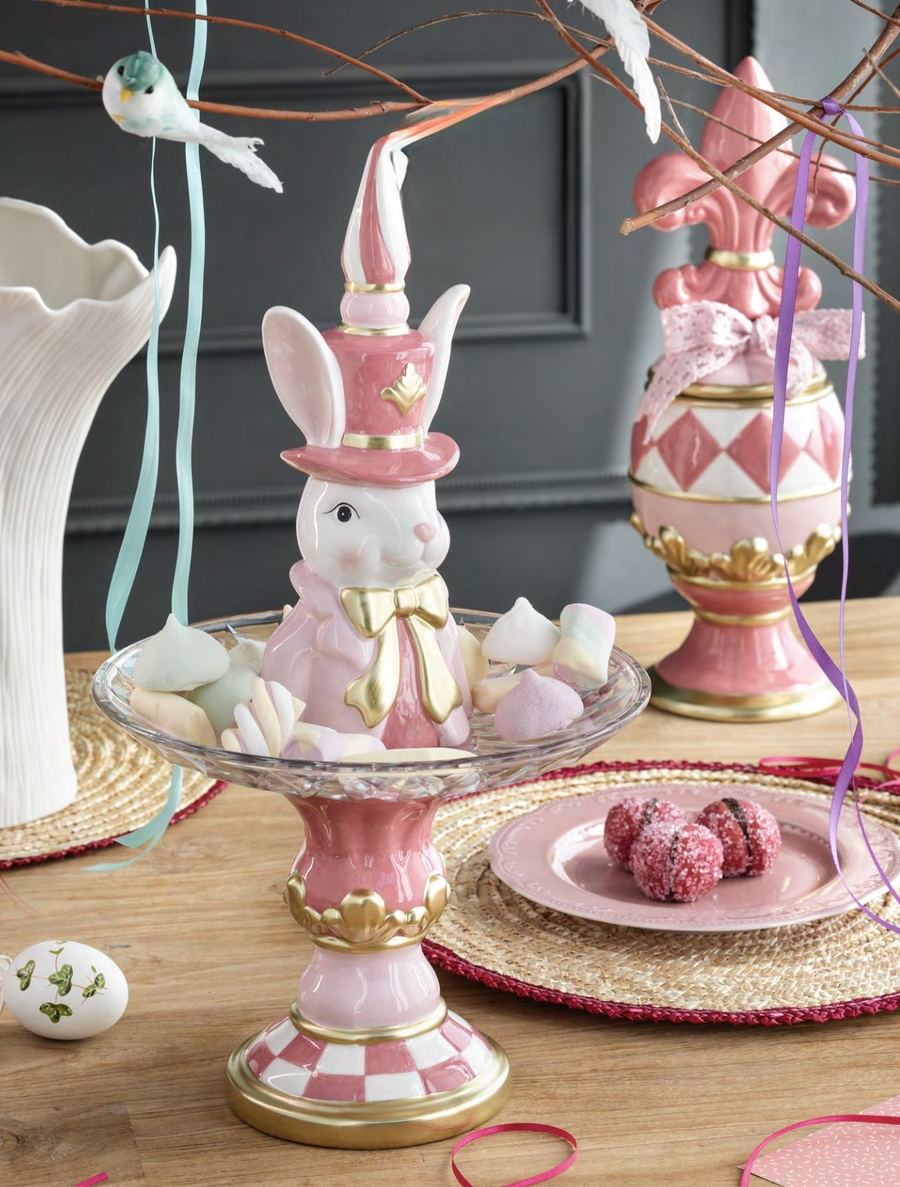 Henriette - Scatola Decorativa a Forma di Uovo con Fiocco Rosa – Easter Collection