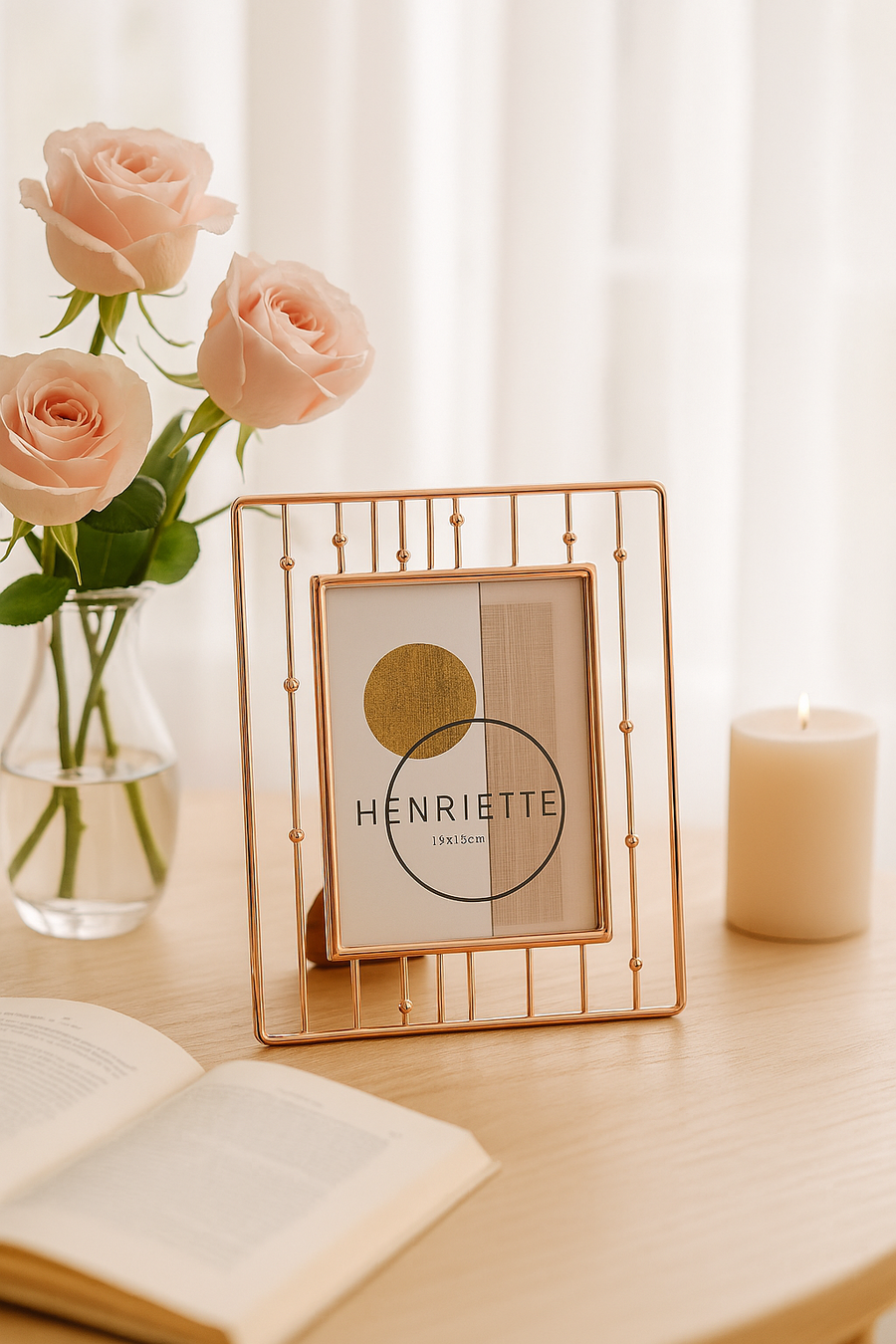 Henriette Cornice Portafoto Pois metallo dorato – Collezione Sinfonie