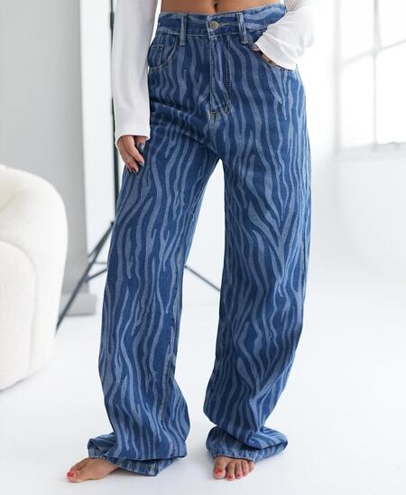 Jeans effetto zebtrato taglie dalla XS alla XL