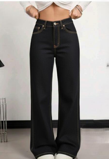 jeans palazzo gamba ampia blu scuro scuro taglie dalla XS alla XXL