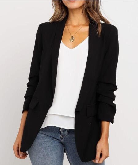 blazer manica arricciata sfoderata vari colori taglia unica