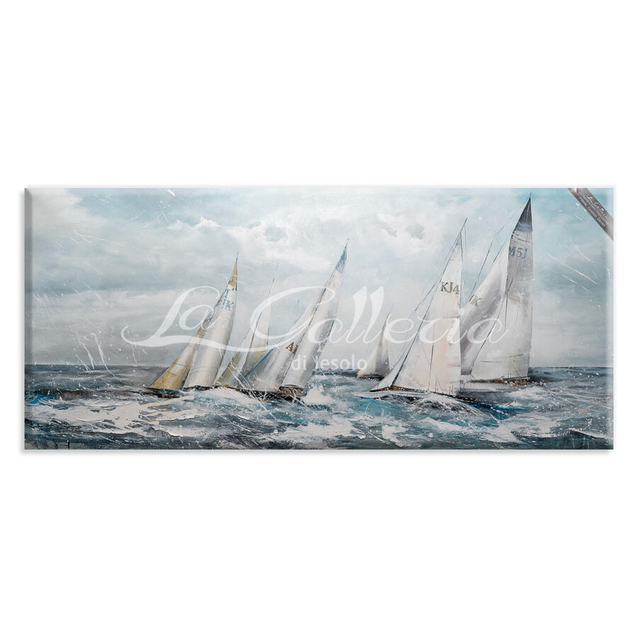 Regata sul mare in tempesta cm 180x80